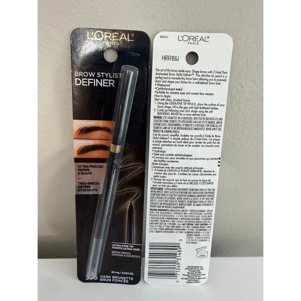 L'Oreal Brow Stylist Definer Pencil Women 2-Pack Dark Brunette Waterproof NWT